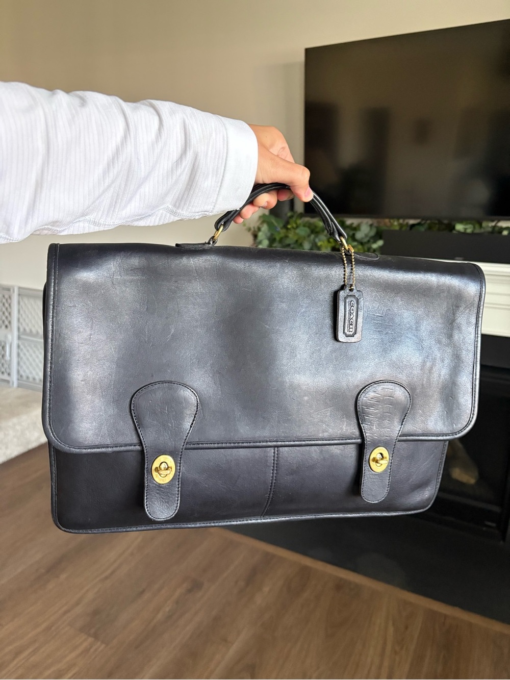 Coach Legacy Black Leather Laptop Briefcase